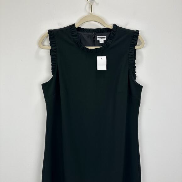 J.Crew Ruffleneck Suiting Dress Black Office Classic Cocktail Career US 10 NWT - Picture 6 of 11